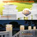 Brightever 4x4 3.5x3.5 Solar Post Cap Lights, 12-Pack Outdoor Solar Powered Fence Post Lights Fit Vinyl/Wood Posts, 2 Modes(Warm/Cool Light), Solar Waterproof Deck Post Lights for Garden, Patio, White