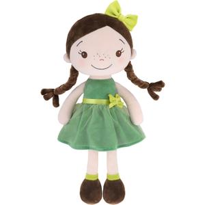GAGAKU Soft Baby Doll Toys (16'') for Girls, My First Baby Rag Dolls for 1 Year Old Girl Birthday Gift Plush Doll Toys Machine Washable Baby Doll for Toddler Kids Infants - Forest Girl