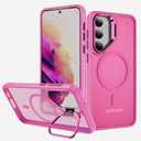 Case for Samsung Galaxy S24 (SM-S921U, SM-S921U1),Compatible with Magsafe with Kickstand,Shockproof Bumper Protective Cover for Galaxy S24 2024 6.2",Peach Pink