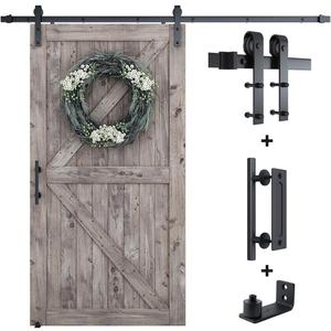 SMARTSTANDARD 8.2 FT Barn Door Hardware Kit -Sliding Barn Door Track - Smooth and Quiet - Easy to Install - Includes Step-by-Step Installation Instructions - Fits 48" Wide Door Panel (J Shape Hanger)