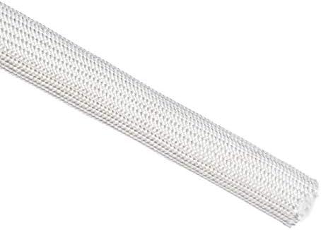 uxcell Insulation Braid Sleeving, 9.8Ft-14mm High TEMP Fiberglass Sleeve White