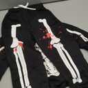 Kid Boy Girl Halloween Outfit Pumpkin/Skeleton Print Long Sleeve Hood Pullover Sweatshirt +Long Pants 2Pcs, Size: 5-6 Years