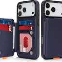 GUERNICA for iPhone 17 Pro Max (6.9") Case Wallet with Card Holder, RFID Blocking Leather Protection, Shockproof Women Men Phone Case for Apple 17 Pro Max, Blue