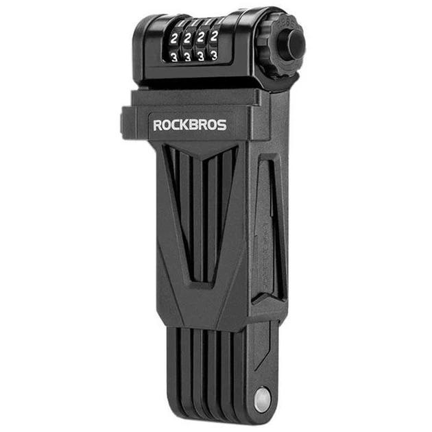 ROCKBROS Heavy-Duty Anti-Theft Foldable Combination Lock, 4-Digit Passcode with Mounting Bracket for Bicycles and E-Bikes
