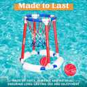 Sloosh Pool Basketball Hoop Toys, Floating Basketball Pool Game, Swimming Floats Toys with Balls Pump, Summer Outdoor Water Play Toy for Kids and Adults (Red Blue)
