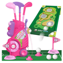 Liberry Toddler Golf Set for 2 3 4 Years Old Girls Boys, Upgraded Kids Golf Cart with Golf Cornhole Board & Putting Mat, Indoor and Outdoor Golf Toys Birthday Gift, Pink