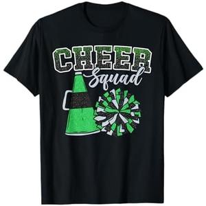 Cheer Squad Funny Cheerleader Cheerleading Green Women Girl T-Shirt, Medium