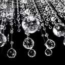 Crystal Beaded String Clear Glass Beads Garland Strands Hanging Wedding Arch Decor Curtain Chandelier Christmas Tree Ornaments Door String Beaded Drapes Decoration Accessories(3.3 Feet 5pcs) (Clean)
