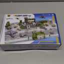 deAO Military Base Set, Army Men Playset with Military Vehicle,Weapon Gear Accessories,Vehicles Accessories and Play Map ,Great Army Toys for 3 4 5 Year Old Boys Girls Kids