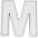 10" M or W Shaped Cardboard Letter Mache Chocolate Sweets Candy Container Box (White,M or W )