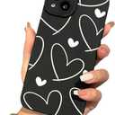 Phone Case for Women/Girls, White Love Hearts Creative Phone Case Compatible with iPhone Xs MAX, Black