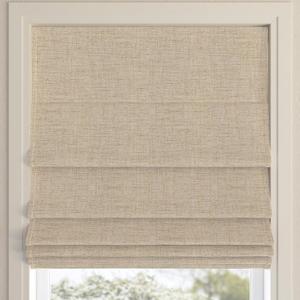 Sun Zero Seraphina Textured 100% Blackout Cordless Roman Shade, 33" x 64", Taupe (33"W x 64"H, Taupe)