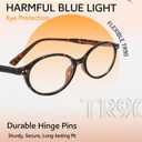 2 x Y2K Oval TR90 Blue Light Blocking Glasses Ultra Light Computer Screen Gaming for Woman
