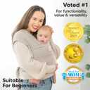 KeaBabies Baby Wrap Carrier - All in 1 Original Baby Carrier Newborn to Toddler Sling, Easy to Wear, Hands Free Bonding, Lightweight, Breathable Infant Wraps (Stone Gray)