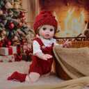 Reborn Baby Doll, 18-Inch Realistic Newborn Baby Doll with Hand-Rooted Hair and Cute Sweater, Full-Body Vinyl Baby Dolls for 3+ Ages, Gifts, Collect
