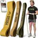 Battle Bunker Premium Resistance Bands - Natural Exercise Bands for Strength Training, Pull-Ups & Recovery - Fitness Band for Home, Gym & Mobility Workouts- Crush Your Goals Anytime- 3-Pack- 10-125lbs (Military)