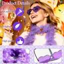 2 Pcs Feather Boas with Heart Rimless Sunglasses4 ft Feather Boa Halloween Christmas Bachelor Party Pack Accessory