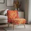 Armless Accent Chair Cover Stretch Removable Printed Maple Leaves Slipper Chair Slipcover Thanksgiving Decorations Furniture Protector for Living Room Bedroom Hotel