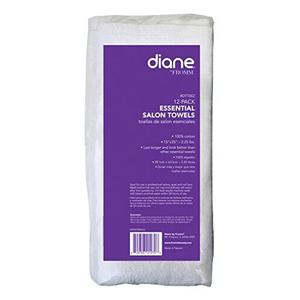Diane DTT002 100% Cotton Essential Towels 15"x25" for Salon, Spa, Barber Shop - 12 Pack