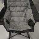 Oversized Rocking Camping Chair for Adults - 400lbs Capacity Padded Camp Chair, Portable Foldable Outdoor Rocker Chair for Camping, Backyard, Patio (Black & Gray)