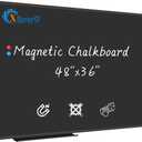 XBoard Magnetic Chalkboard Blackboard 48 x 36, Chalk Board/Black Board with 2 Magnets, Black Aluminium Frame (48" x 36" Black)