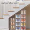 Kitsure Thicker & Sturdier Shoe Boxes - 12 Pack White Clear Plastic Foldable Storage Organizer with Magnetic Door, Reinforced Heavy-Duty Design for Sneakers, Toiletries & Accessories, 13.2"x9.8"x7.3"