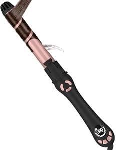 New Version Lanvier Rotating Curling Iron 1.25 Inch Automatic Curling Wand for Waves; Tourmaline Ceramic Self Curler with 2 Rotating Speed, 11 Adjustable Temperature & Dual Voltage for Worldwide Use