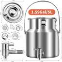 304 Stainless Steel Water Dispenser with Faucet, Thickened Milk Can with Handle, Sealing Ring and Instruction Manual, 5L Stainless Steel Water Jug for Milk, Water, Tea, Juice and Beverage Storage