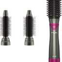 Hair Blow Dryer Brush, Salon Styler, Hot Air Hair Dryer and Volumizer Kit with Three Interchangeable Barrels | Replacement Parts Orderable (Gray Pink)