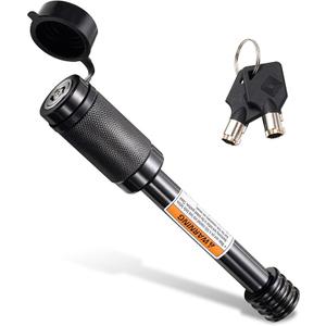 AUTO Hitch Receiver Pin Lock, Trailer Receiver Lock with 5/8" Pin for Class III IV 2" and 2-1/2" Receiver, for Hitch Bike Rack Tray Ball Tow Rope for Trailer Truck Car Boat (1 Pack, 5/8 inch pin)