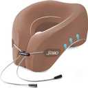 jiaao Neck Pillow Airplane, Ergonomic Memory Foam Travel Pillows for Long Flights, 3D Eye Masks, Ear Plugs and Portable Drawstring Bag, Napping Pillow for Home, Sleep Rest, Family and Travel Use (Brown)