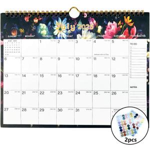 3 x Calendar 2025-2026 - Durable Thick Paper, Includes July 2025 to December 2026, 11 x 8.5 Inches for Home & Office Planning With Holiday Marking Stickers (B)