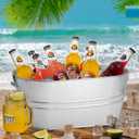 2 Pack 4 Gallon Galvanized Tub Ice Buckets for Parties Portable Beverage Tub with Handles Champagne Bucket Metal Ice Buckets for Cocktail Bar with Ice Scoop