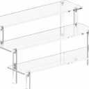 Acrylic Risers Display Stands, 3 Tier Perfume Organizer Display Shelf & Versatile Cupcake Stand Holder, Display Risers for Figures, Dessert Shelves for Party for Decoration and Organizer (1PACK Large 11.8IN)