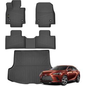 Floor Mats & Cargo Liner Custom Fit for Lexus 2023 2024 2025 RX/RX350/RX350h/RX500h (Not for RX450h+ PHEV) All Weather TPE Rubber Floor Liners Full Set Automotive Mat for Lexus RX Accessories (For Lexus RX 2023-2025)