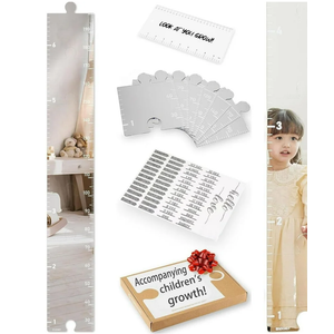ZELAMBIS Growth Chart Mirror, Children's Growth Chart Mirror, Puzzle Mirror Growth Chart for Kids, Mirror Growth Chart for Wall, Bedroom Wall Decor, Foldable Height Measuring Mirror