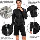 LAZAWG Sauna Suit for Men Sweat Suits Long Sleeve Sauna Jacket Workout Sweat Shirt Zipper Only Top for Gym Workout Exercise (Medium, Black)