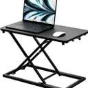 Almirantra Stand Up Desk Converter, Adjustable Height Table Top Riser - 23.6" x 13.4" Spacious Surface with Max Height of 15.2", Ideal for Ergonomic Sit Stand Workstations(Black)