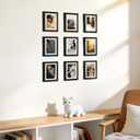 upsimples 5x7 Picture Frame Set of 10, Display Pictures 4x6 with Mat or 5x7 Without, Multi Photo Frames Collage for Wall or Tabletop Display, Black