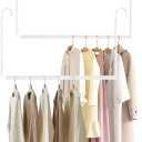Hanging Closet Rod Adjustable Width Height Closet Rod For Hanging Clothes White 2 Pack Closet Extender Hanging Rod Clothes Space-Saving Hanging Bar Organizer