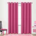 KOUFALL Hot Pink Curtains 2 Panels,Blackout Room Darkening Curtains for Girls Bedroom,84 Inches Long