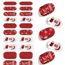 JMEOWIO Gel Nail Stickers Christmas Snowflake Holiday Semi Cured Gel Nail Strips Wraps UV/LED Nails Art Design Decoration Accessories