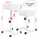 Pedicure Stand Footrest Stand Adjustable Height Technician SPA Beauty Stand Stool with Non-Slip SPA Salon Home Equipment White