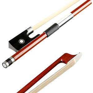 AMZZ Professional 1/2 Violin Bow Brazilwood, Ebony Frog, White Horsehair, Handmade & Balanced for Students & Advanced Players
