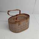 UPKOCH Wicker Picnic Basket for 2 Woven Basket with Double Swing Handles Wicker Basket for Fruit and Food for Outdoor Picnic