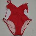 SUUKSESS Women Slimming Tummy Control One Piece Swimsuit Sexy Bathing Suit (136 Red White), XL