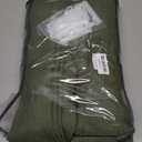 Green Pleated Linen Curtains 96 Inches Long for Living Room 2 Panel Set Semi Sheer Light Filtering Pinch Pleat with Rings Hooks Drapes Farmhouse Rustic Olive Green Curtain Bedroom Window W50xL96