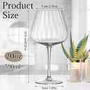 Set of 6 Ribbed Wine Glasses, Stemmed Wine Glasses, Vintage Ribbed Glassware Sets for Red White, Champagne Sparkling Tasting, Cocktail, Anniversary, Dinner Party, Wedding(20 oz,Burgundy)