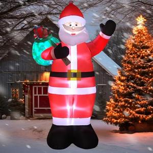 BVCNIG 12 Ft Giant Christmas Inflatable Santa Claus, Outdoor Yard Decoration with LED Lights