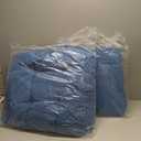 BUYUE Glider Rocker Replacement Cushion 5 PCS with Ties, Linen High-Density Foam Non-Slip & Washable Rocking Chair Pads for Sitting,Blue